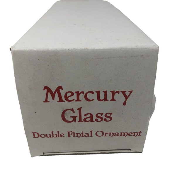 DEPARTMENT 56 Mercury Glass Double Finial Ornament VTG Red 10" with Box - Picture 8 of 12